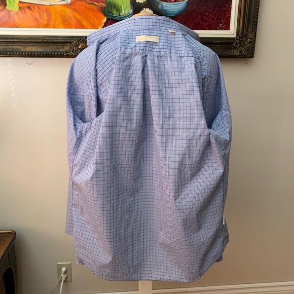 MICHAEL Michael Kors Men’s 15 1/2 Shirt Checkered Button Down Long Sleeves - Picture 6 of 9